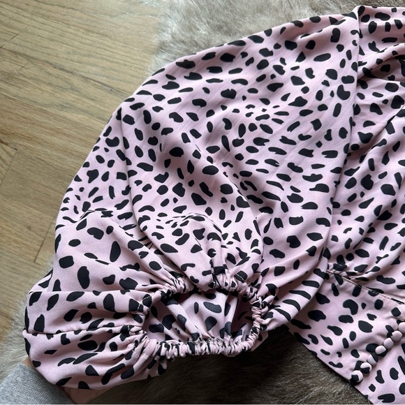 Signature8 Polka-Dot Crop Balloon Sleeve Top - Medium - NWT - Picture 3 of 5